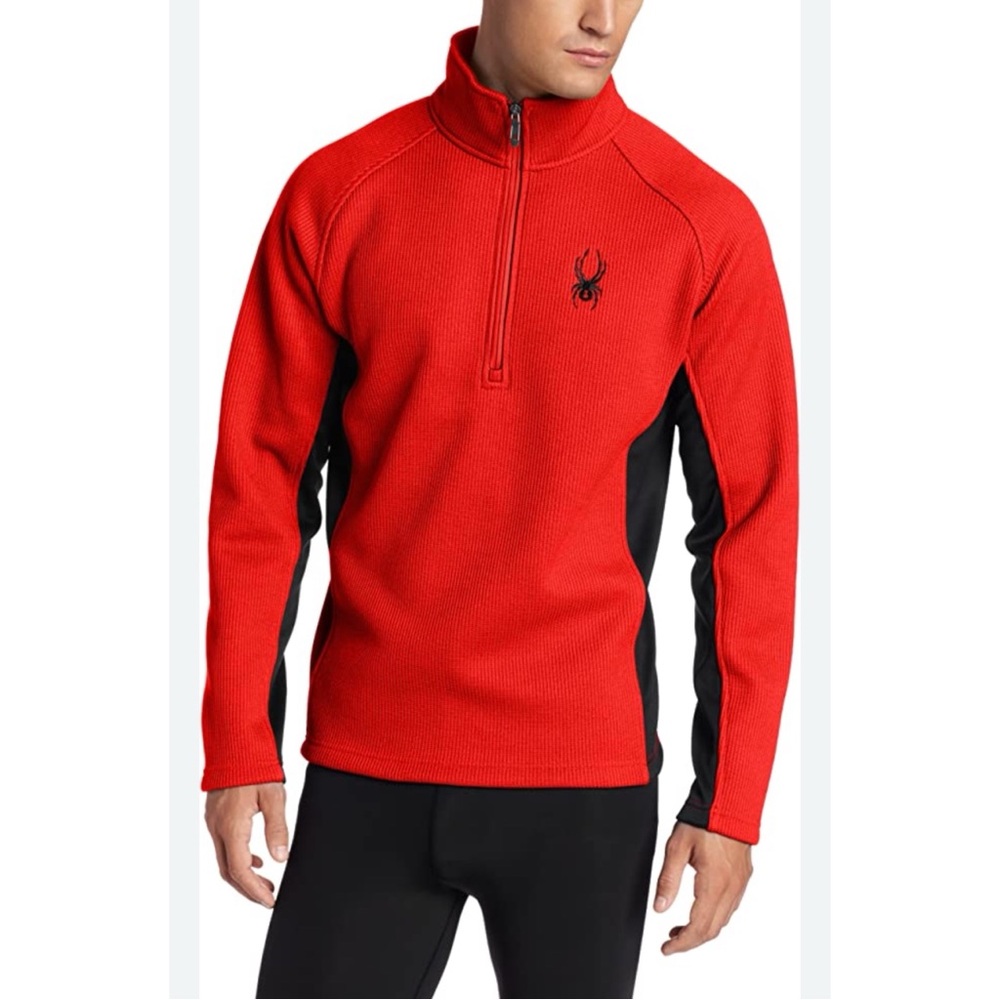 Spyder Red & Black Outbound Half-Zip Core Sweater Jacket Mens L